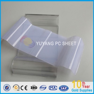 Transparent roofing corrugated pc sheets/polycarbonate wave panel